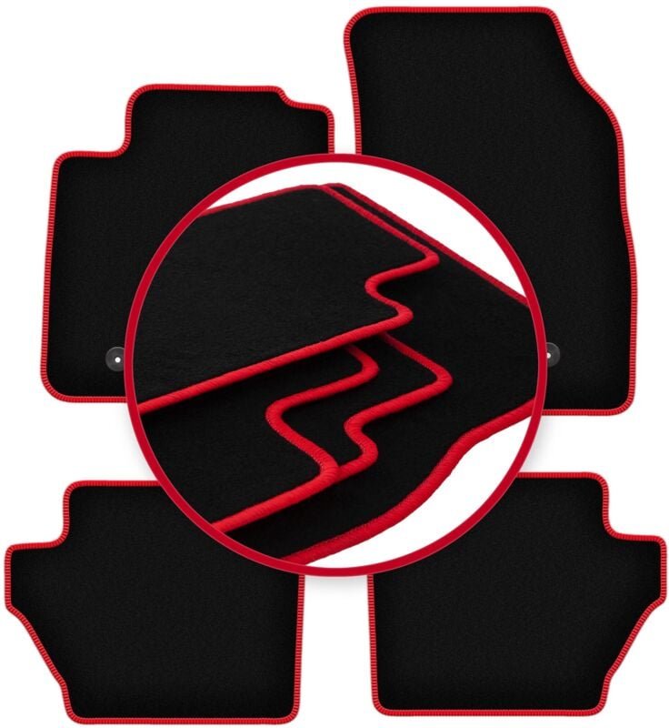 CARLUX-RED Auto-Fußmatten für: Mazda 2 II Fließheck (2007-2015)