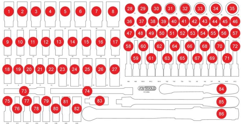 Ks Tools Leere Schaumstoffeinlage zu 813.0086