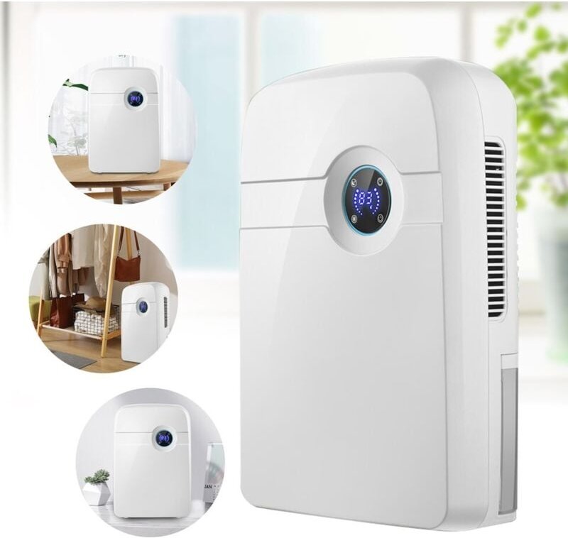 Elektrischer Luftentfeuchter mit Abflussschlauch 2,5 l Wassertank Entfeuchtung Geräuscharmer Trockner Feuchtigkeitsabsor...