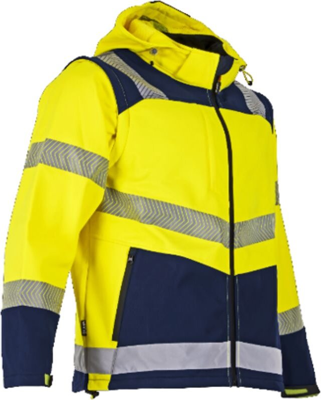 Thumbnail - Arbeitsjacke Softshell AUTHENTIC HV VISEUR - Marine/Neongelb 3XL - 7