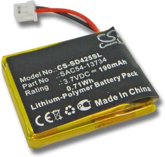 Vhbw - Akku kompatibel mit Sportdog WetlandHunter SD-425 Camo Transmitter Hundehalsband Hunde-Trainer (190mAh, 3,7V, Li-...