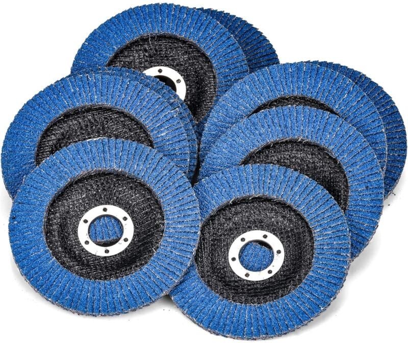 10 Fächerscheiben Ø 125 mm x 22,2 mm Körnung 60 Fächerscheiben Schleifscheiben zum Entfernen von Graten, Rost, Polieren,...