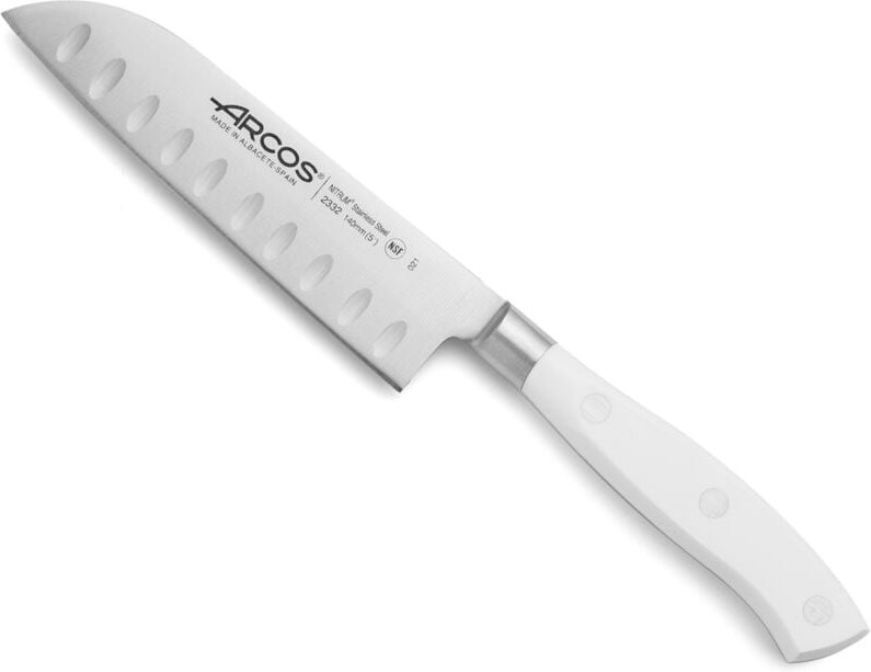 Arcos - Santokumesser Riviera Blanc 233224 aus Nitrumstahl, mit Mango aus Polyoxymethylen und 14 cm Klinge im Etui