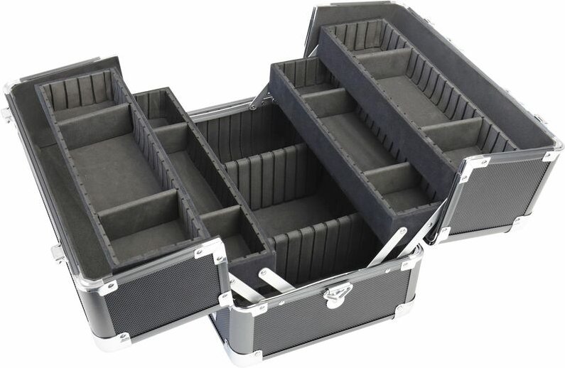 HMF - 14901-02 Schminkkoffer, Alu Beauty Case, Kosmetikkoffer, Universalkoffer, 33 x 22,5 x 24 cm