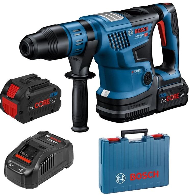 Thumbnail - Bosch Akku-Bohrhammer BITURBO mit SDS max GBH 18V-36 C Professional, Ausführung: 0611915003, 2x5,5 Ah/Koffer