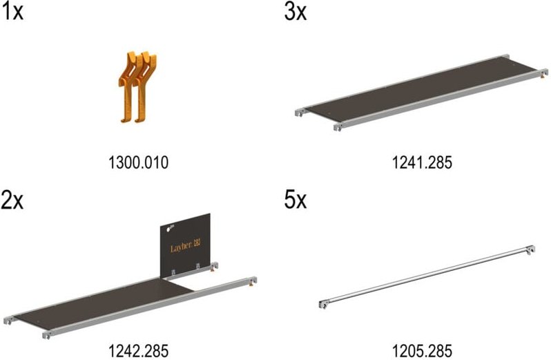 Layher Nachrüstset P2 für Gerüst Uni Breit 1402.110