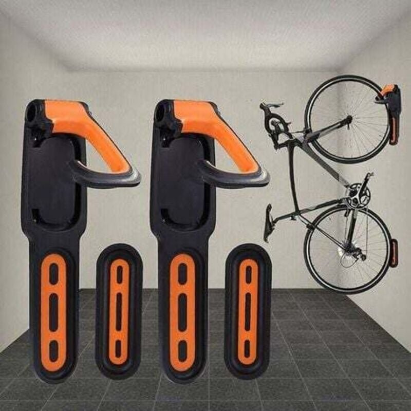 Thumbnail - Fahrradträger, wandmontierter Fahrradträger mit Gummibeschichtung, für 2 Fahrräder, Fahrradwandhalterungen für den Innen...