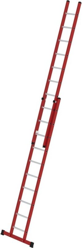 Thumbnail - Günzburger Steigtechnik - Sprossen-Schiebeleiter 2tlg. GFK/Alu mit Standard-Traverse 2 x 10 Sprossen - 035510