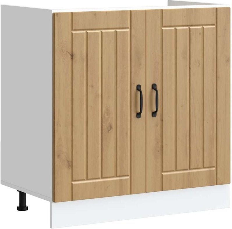 Spülenunterschrank Lucca Artisan-Eiche Holzwerkstoff Vidaxl