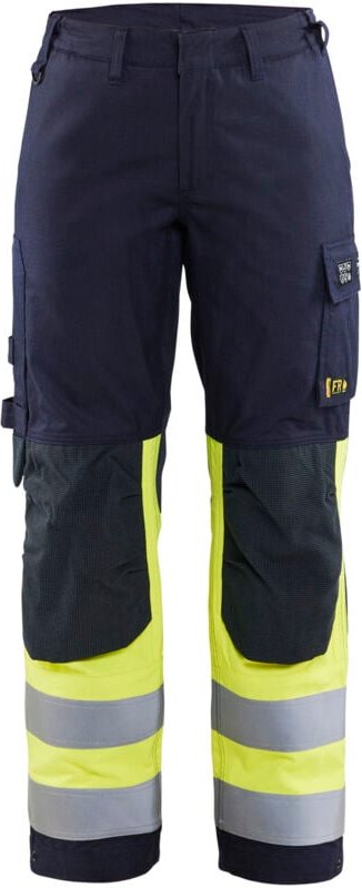 Multinorm-Arbeitshose für Frauen 7188 - Marine/Neongelb 2XL - FR(50) - SE(C48) - Kurz