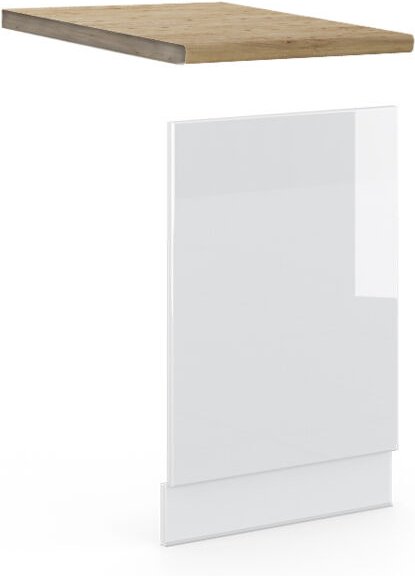 Vicco - Frontblende Fame-Line, Weiß Hochglanz, 45 cm , ap Eiche