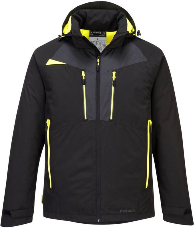 Portwest gefütterte Winterjacke, wasserabweisend Schwarz XXL