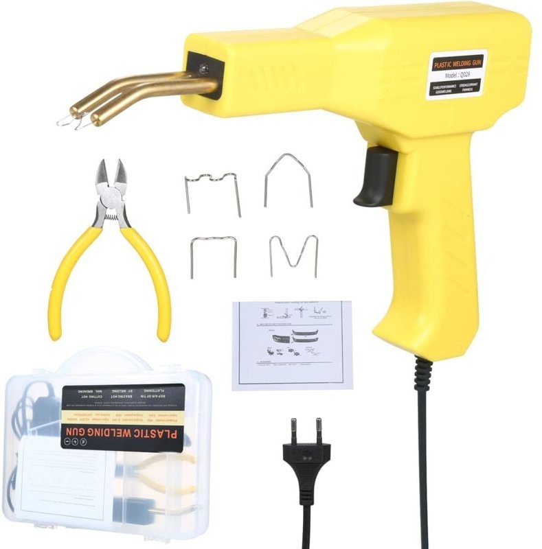 Kunststoff-Schweißreparaturset, Kunststoffreparatur-Heißheftgerät mit 400 Klammern, Kunststoffheftgerät für Stoßstangen-...