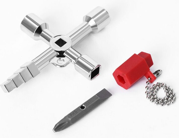 Universal-Schaltschrankschlüssel, dreieckiger Schlüssel, quadratischer Schlüssel für elektrische Zugschrankaufzüge, mult...