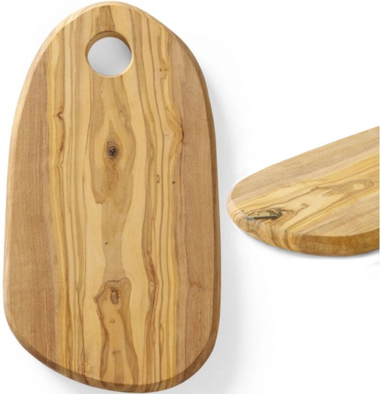 Servierbrett aus Olivenholz mit Loch 250 x 165 x 18 mm - Hendi 505229