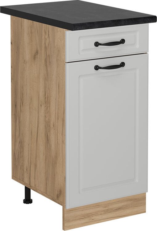 Vicco - Küchenunterschrank R-Line, Weiß Landhaus, 40 cm , ap Anthrazit