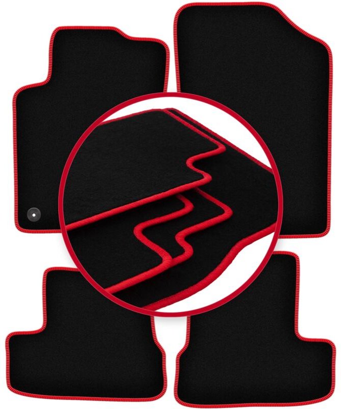 CARLUX-RED Autofußmatten für: Peugeot 207CC Coupé, Cabrio (2006-2012)