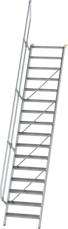 Günzburger Steigtechnik - Treppe 60° Stufenbreite 800 mm 16 Stufen Aluminium geriffelt - 600236