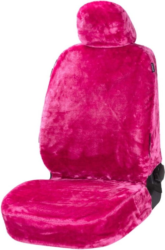 Walser - Autositzbezug Teddy aus Kunstfell, PKW-Schonbezug Einzelsitz, Kunstfellbezug vegan pink