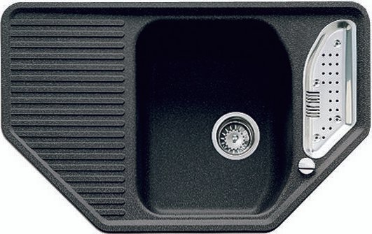 Teka - Granitspüle Texina 45 e-tg Granit-Spüle Eckspüle schwarz