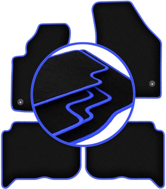 CARLUX-BLUE Autofußmatten für: Volkswagen Touran I FL Minivan (2010-2015)