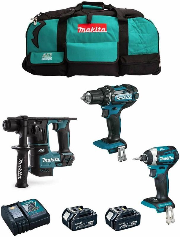 Makita - Kit 18V MSB3P2 (DHR171 + DDF482 + DTD154 + 2 x 5,0 Ah + DC18RC + Trolley)