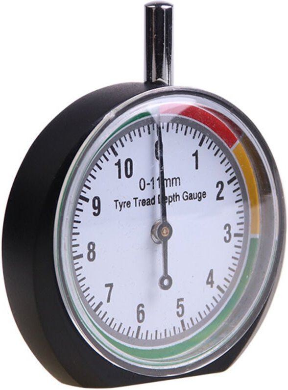 Reifenprofiltiefenmesser, professionelles Zifferblatt, tragbares Messwerkzeug, Bereich 0–11 mm, für Autos, Motorräder, L...