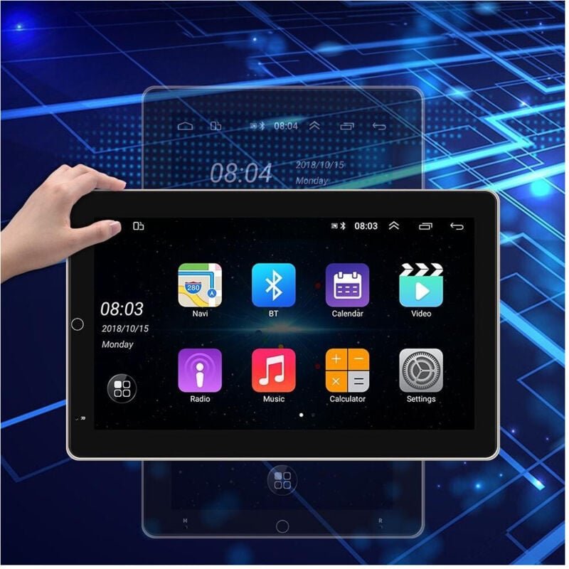Trade Shop - android 10' drehbares autoradio MP5-PLAYER bluetooth wifi gps spiegelverbindung -
