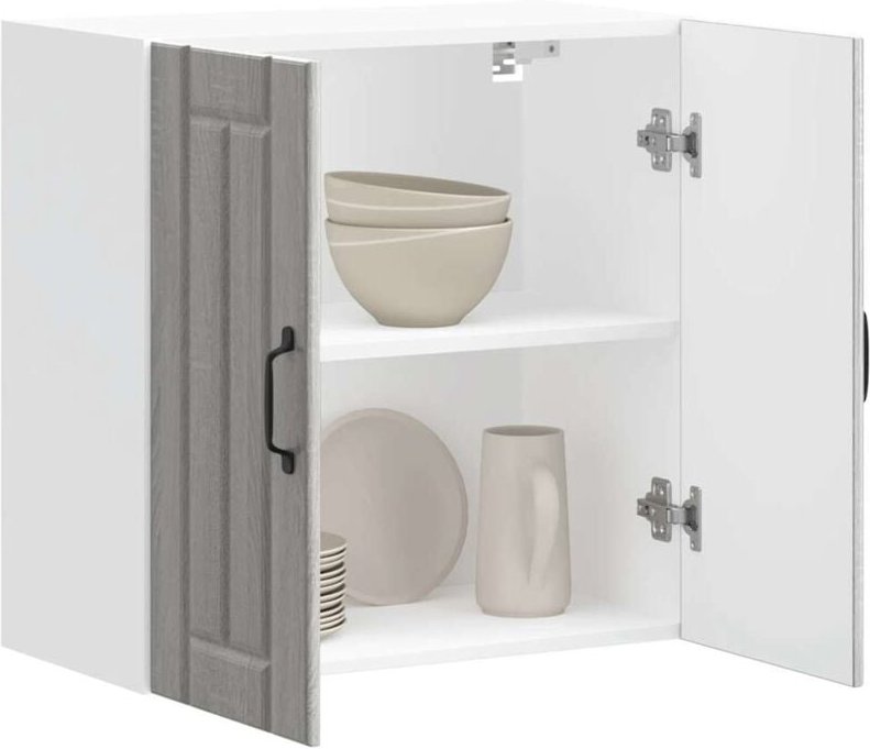 vidaXL Küchen-Hängeschrank Lucca Grau Sonoma Holzwerkstoff