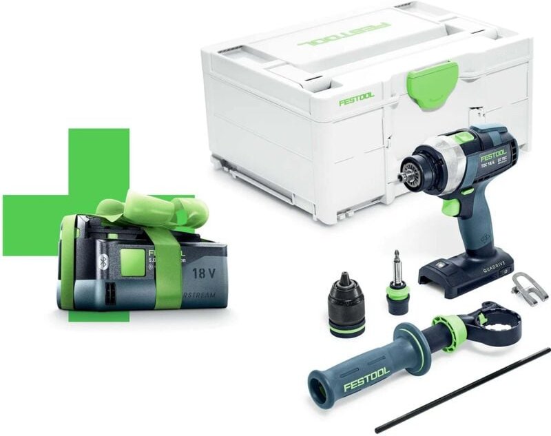 Akku-Bohrschrauber tdc 18/4 I-Basic-5 quadrive (Gratis Akku Aktion) - Festool