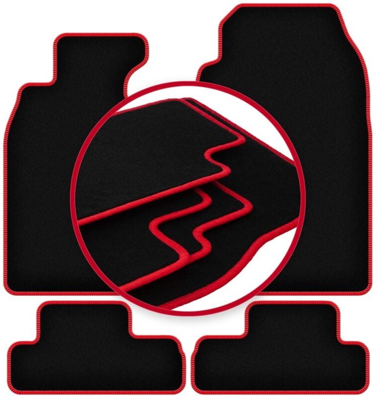 CARLUX-RED Autofußmatten für: Mini Cooper R52 Cabrio (2004-2008)