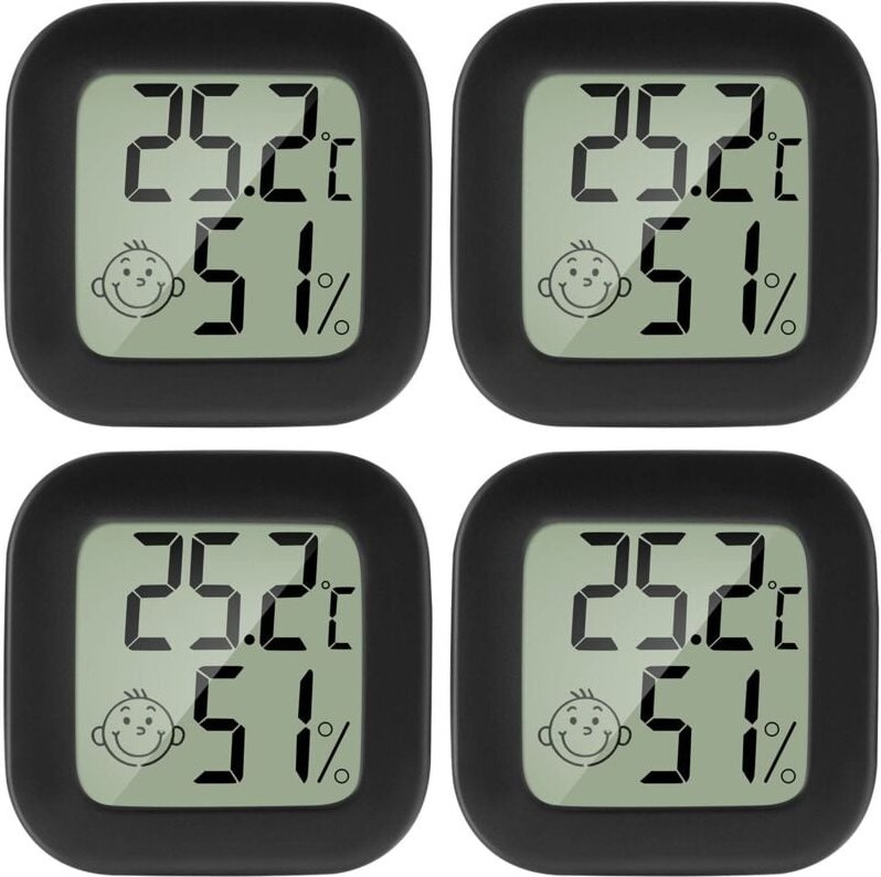 Thumbnail - Sollbry - Stück Mini-LCD-Thermometer-Hygrometer für den Innenbereich, digital, Temperatur, Luftfeuchtigkeit, hochpräzise...