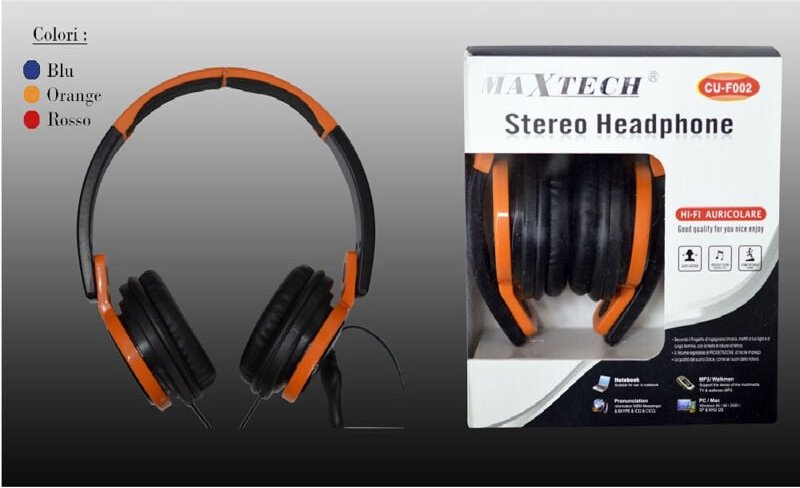 Maxtech - Trade Shop - stereo kopfhörer hi-fi kopfhörer geräuschunterdrückung kopfhörer für pc notebook MP3 CU-F002 -