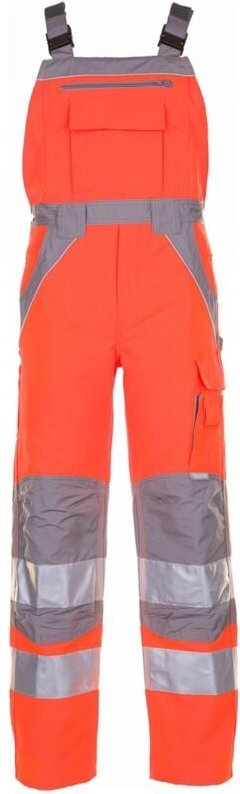 Plaline Warnschutz Latzhose orange/zink, Gr. 52 - Planam