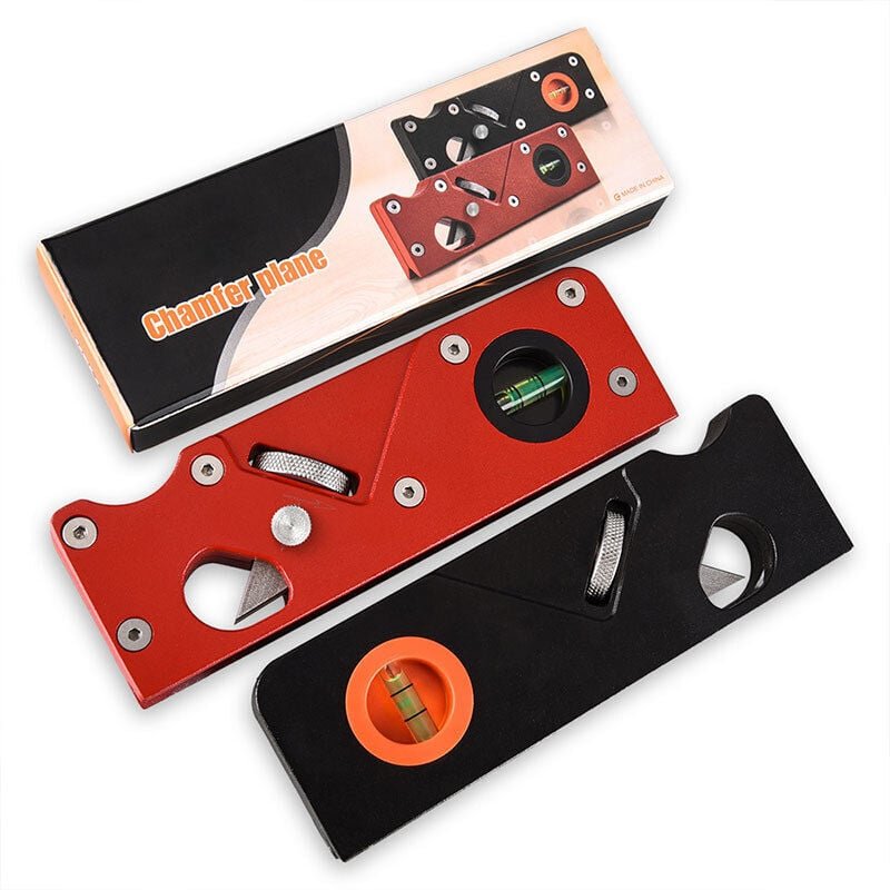 2 Stück multifunktionaler Holzhobel, Fasenhobel für die Holzbearbeitung (schwarz + rot)