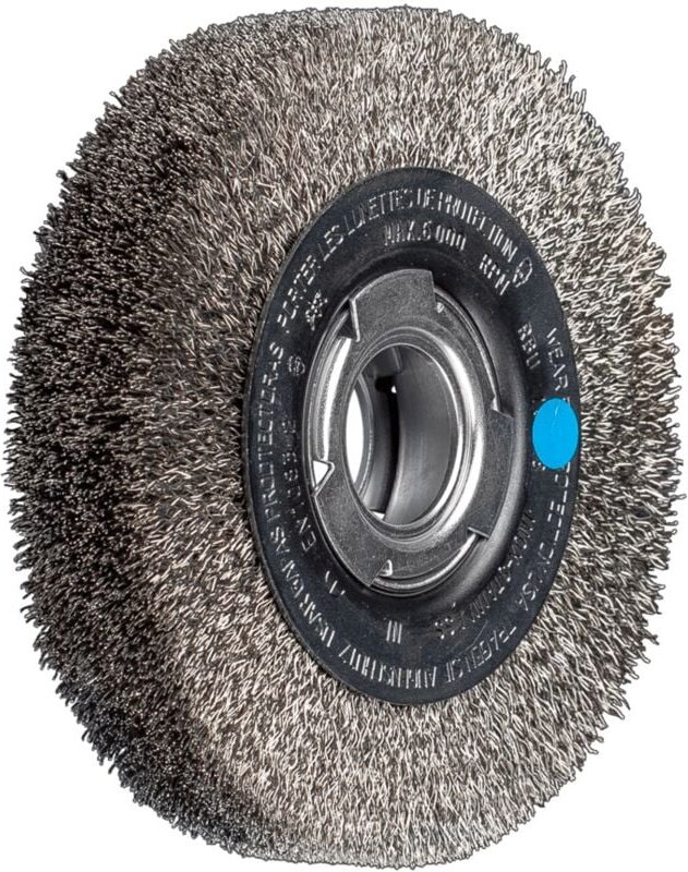 Pferd - Rundbürste breit ungezopft rbu Ø150x38xvariable Bohrung Edelstahl-Draht-Ø0,30 Schleifbock