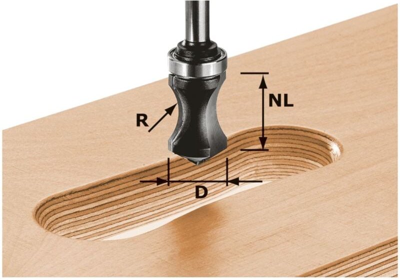 Hw S8 R16/NL32 Griffleistenfräser 19 x 19 x 68 x 16 x 8 mm ( 491033 ) für Oberfräse of 900, of 1000, of 1010, of 1010 r,...