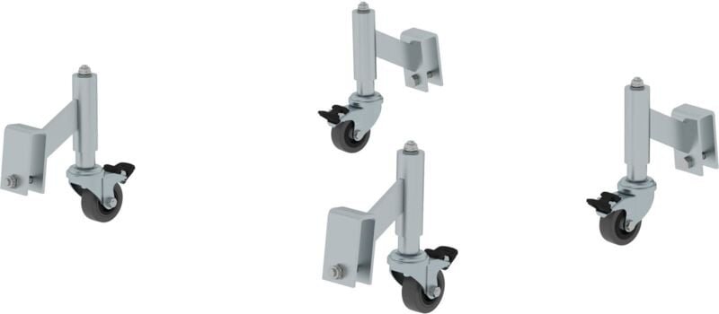 Günzburger Steigtechnik 4x Feder-Bremsrollen für Aluminium-Arbeitspodest starr - 050036