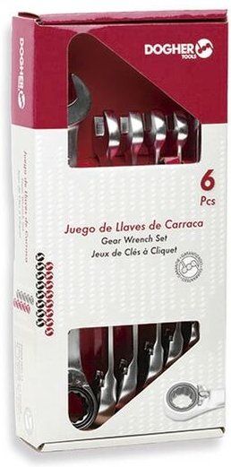 Dogher - Kasten mit 6 Ringschlüsseln Umschaltknarre 457-046