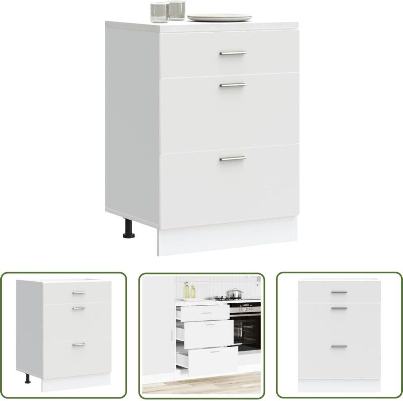 The Living Store - vidaXL Küchenunterschrank Weiß Holzwerkstoff