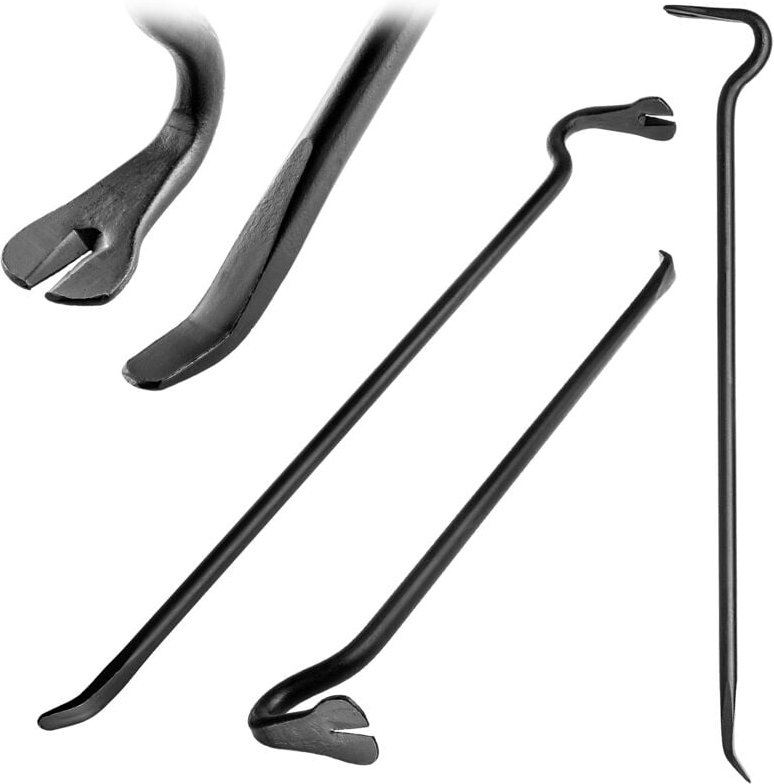 Brecheisen aus Stahl, Brechstange mit Klaue und breiter Klinge, 40 cm - Kadax