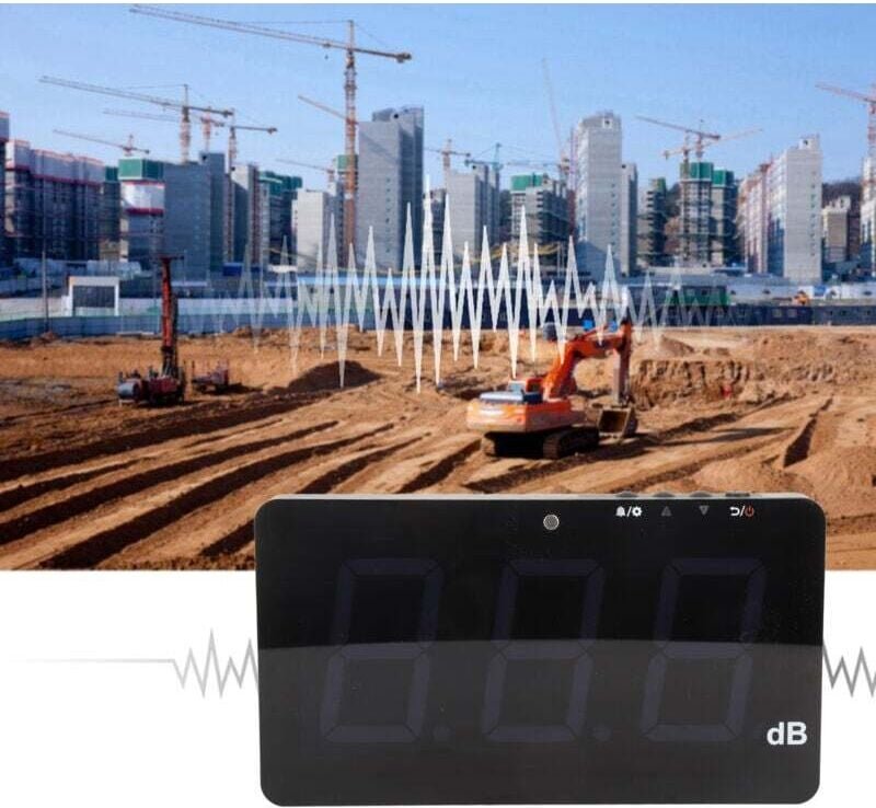 Hochpräzises digitales Schallpegelmessgerät, wandmontiertes Schallpegelmessgerät, 9,6-Zoll-Dezibelmessgerät, 30-130 dB G...