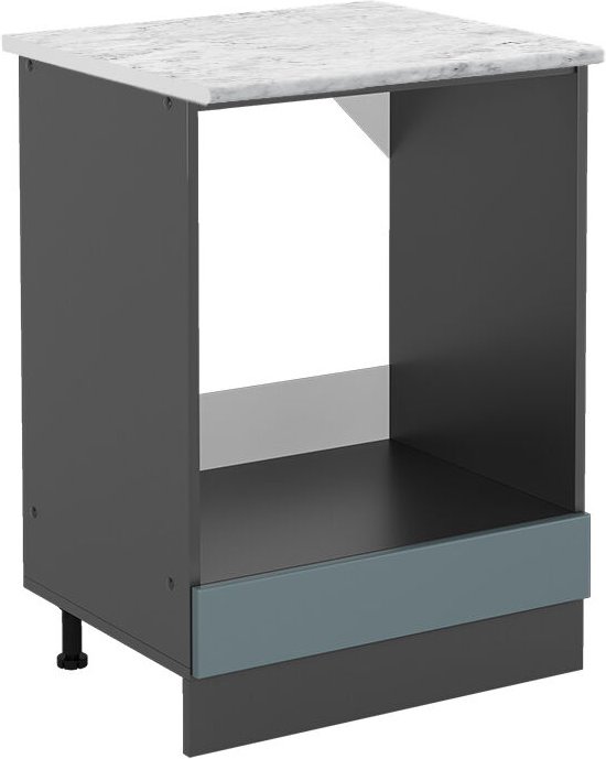 Vicco - Herdumbauschrank R-Line, Blau-Grau, 60 cm ap Marmor