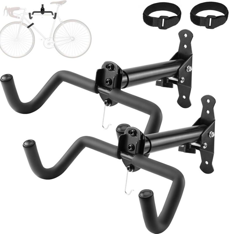 Thumbnail - Fahrrad-Wandhalterung, verstellbarer Fahrradhaken zur Garagenaufbewahrung, verstellbare Haken für Mountainbikes oder Ren...