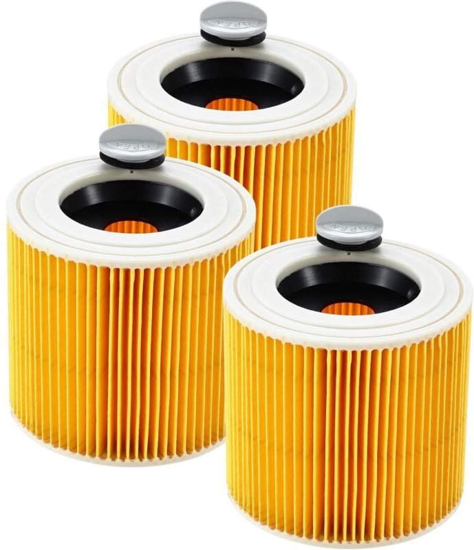 Kartuschenfilter, 3x Staubsaugerfilter für Kärcher, Staubsauger für Kärcher WD3 Premium, WD2, Filter WD3, MV3, MV2 SE400...
