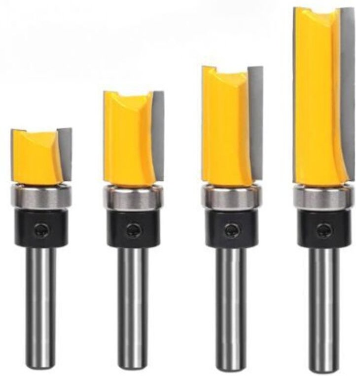 4 Stück 6,35 mm Holzfräser Kopierbit, hochwertige Tischler-Fräswerkzeuge aus Legierung