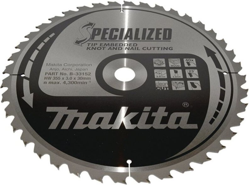 Sägeblatt specialized 355x30x40Z - Makita