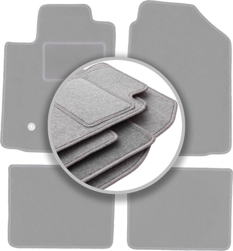 Graue Autofußmatten für: Toyota Corolla E12/E13 Fließheck, Kombi, Limousine (2002-2007)