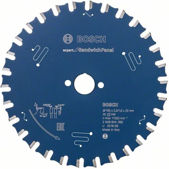 Bosch Kreissägeblatt Expert for Sandwich Panel 165x20, 30 Zähne