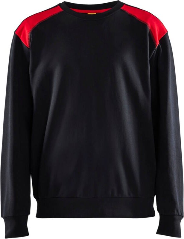Arbeits-Sweatshirt mit Rundhalsausschnitt 3580 - Schwarz/Rot L